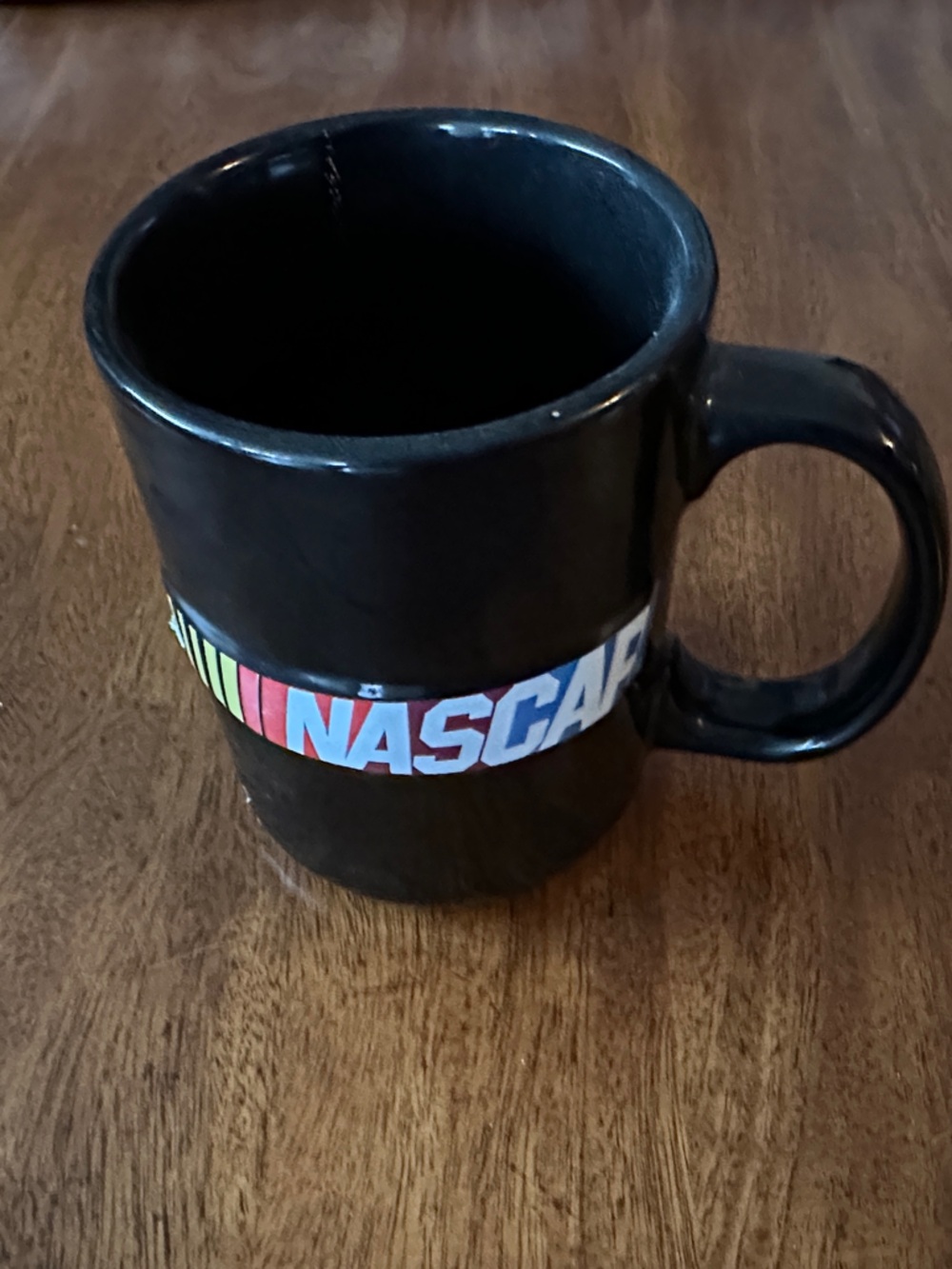 Nascar Black Ceramic Mug with Multicolor Logo Band